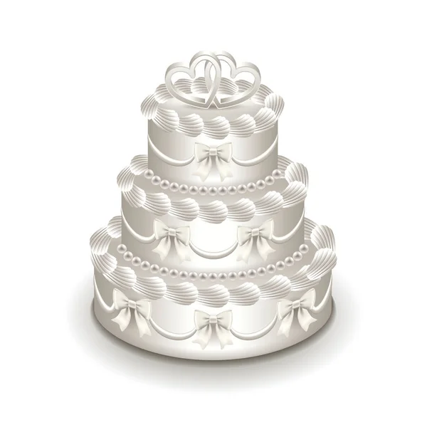 Svatební dort izolovaných na bílém vektor — Stockový vektor