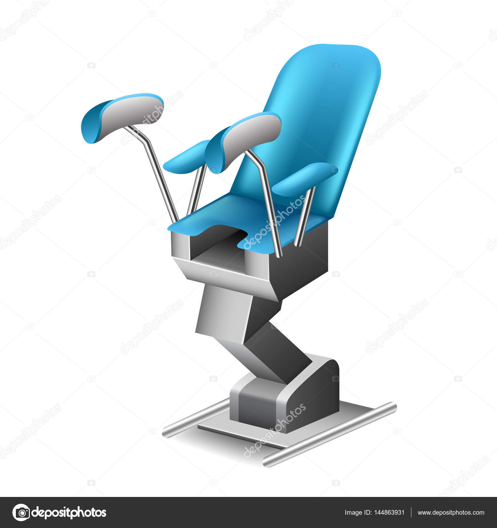 Silla ginecológica aislada en vector blanco vector, gráfico vectorial