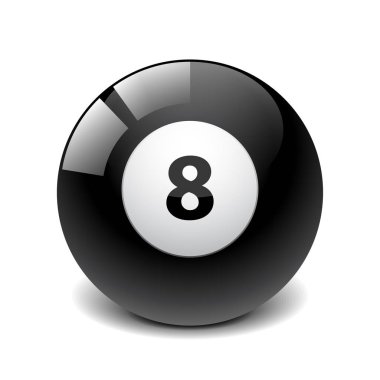 Bilardo topu izole üzerinde beyaz vektör