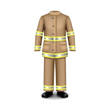 Yangın üniforma izole üzerinde beyaz vektör
