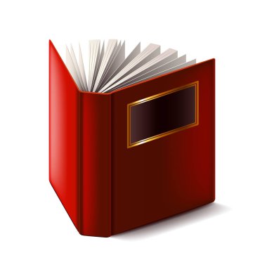 Açık kitap beyaz vektör izole