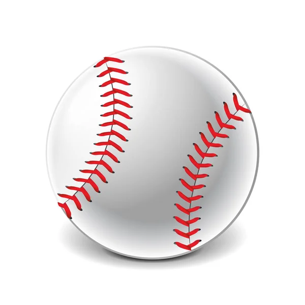 Bola de beisebol isolada em vetor branco — Vetor de Stock