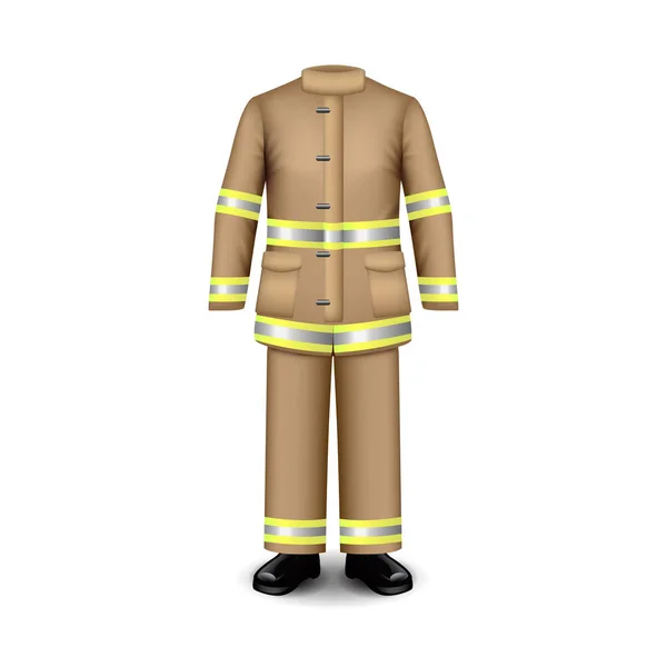 Uniforme de fogo isolado no vetor branco — Vetor de Stock