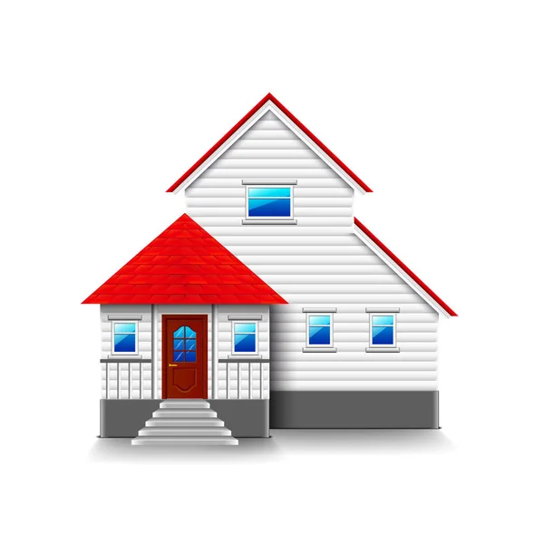 House with high foundation isolated on white vector — Stock Vector