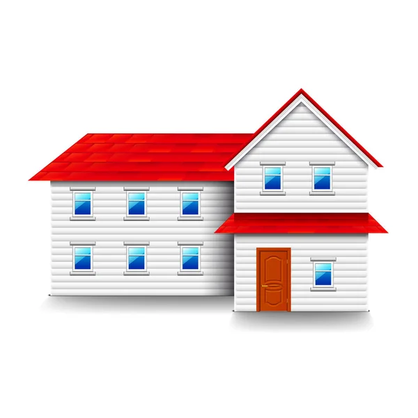 House with small windows isolated on white vector — Stock Vector