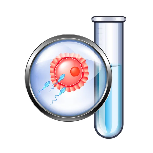 Fertilización in vitro FIV aislada en vector blanco — Vector de stock