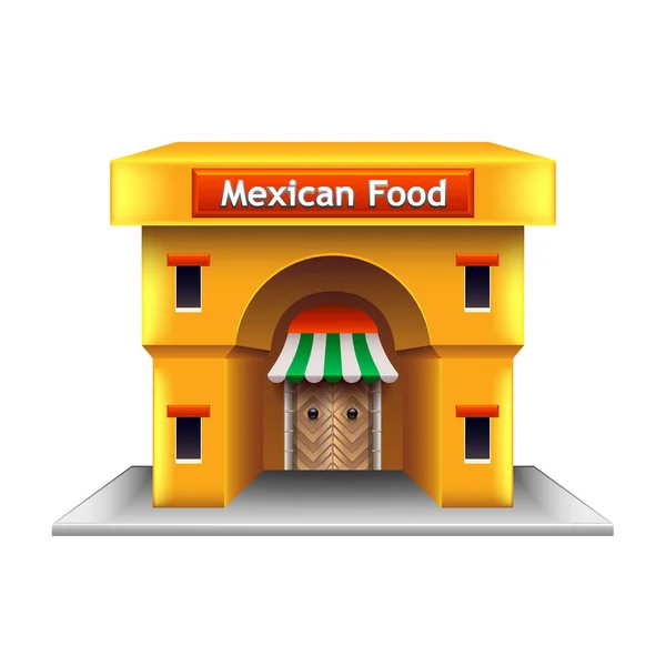 Restaurante mexicano aislado en vector blanco — Vector de stock