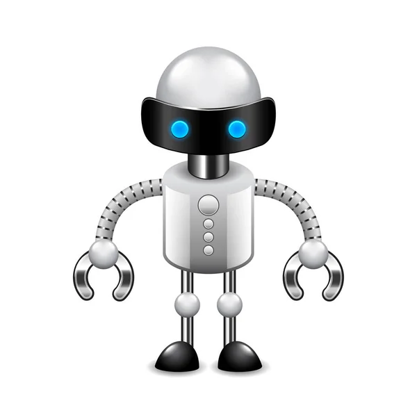 Robot with claws isolated on white vector — Stock Vector