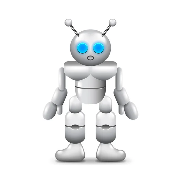 Robot with two antennas isolated on white vector — Stock Vector