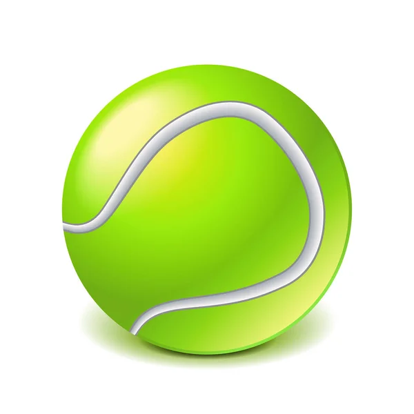 Bola de tênis isolada em vetor branco — Vetor de Stock