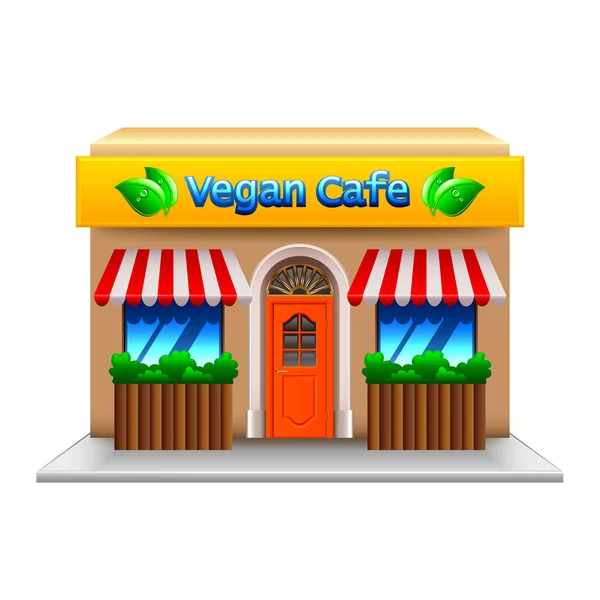Café végétarien isolé sur vecteur blanc — Image vectorielle