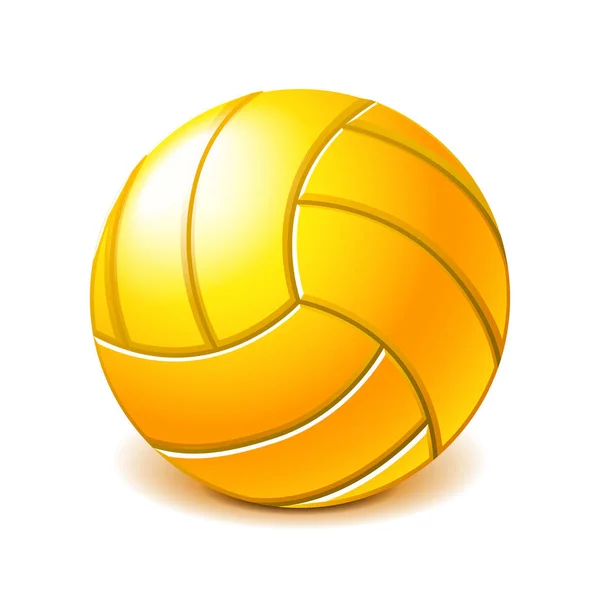 Yellow water polo ball isolated on white vector — Stock Vector