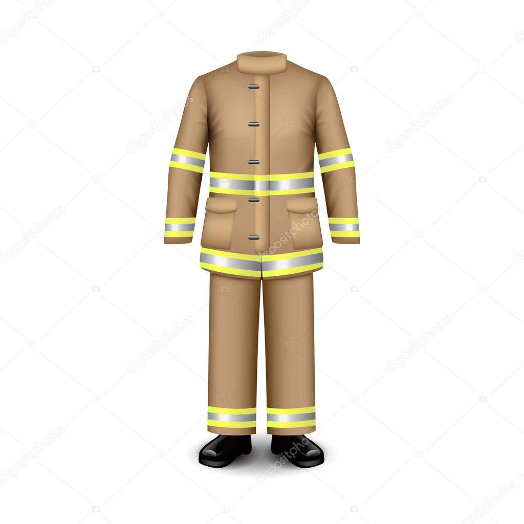 Fire uniform isolated on white vector