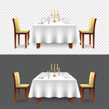 Lüks Restoran tablo iki izole vektör için