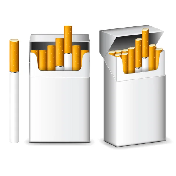 Paket cigaretter isolerad på vit vektor — Stock vektor