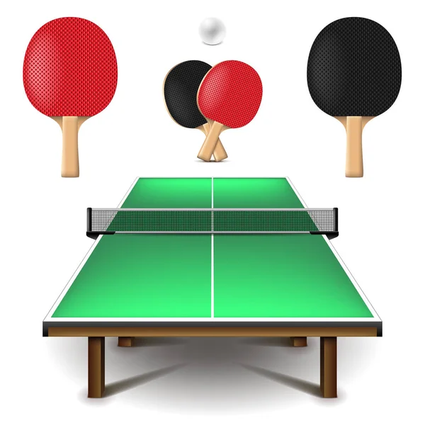 Juego de tenis de mesa aislado en vector blanco — Vector de stock