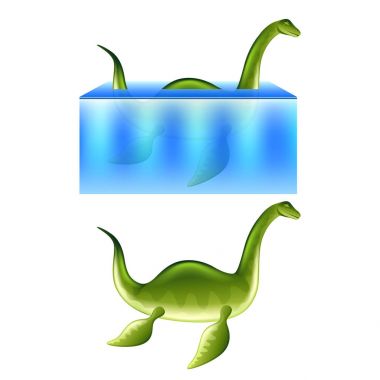 Nessie Loch Ness canavar izole vektör