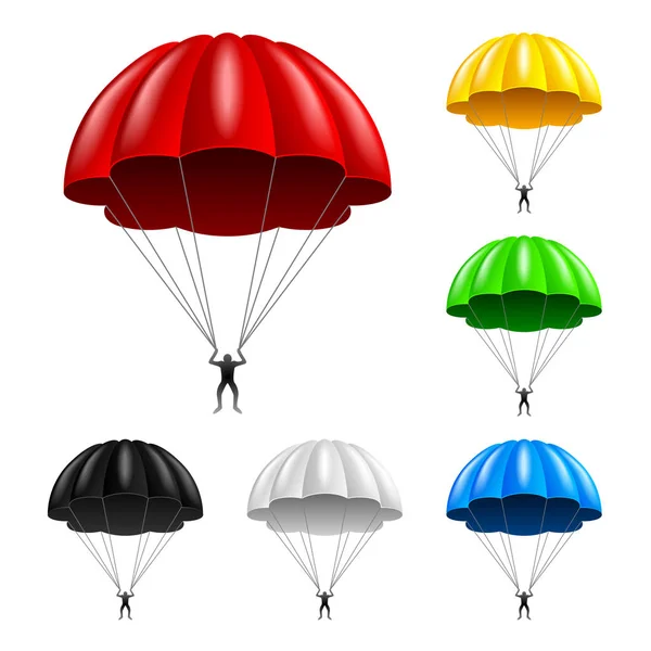 Flying parachute isolated on white vector — Stock Vector