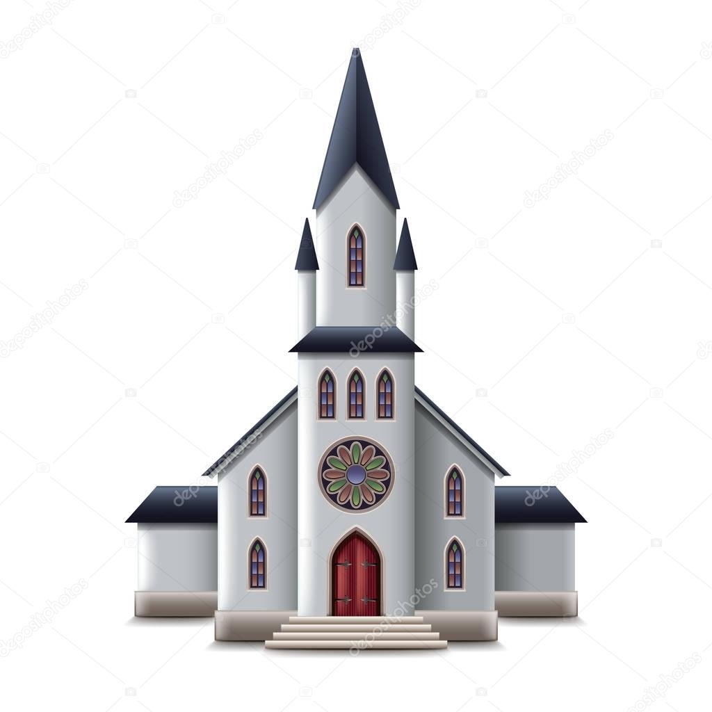 Catholic church isolated on white vector