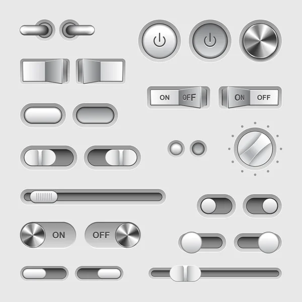 Tuimelschakelaar knoppen vector set — Stockvector