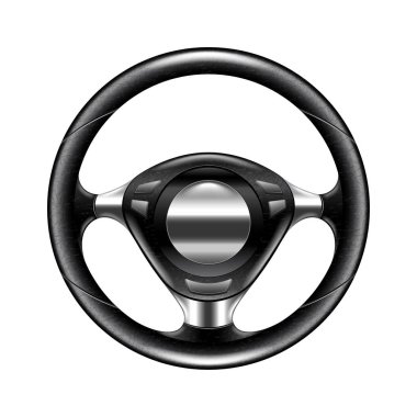 Direksiyon simidi üzerinde beyaz vektör izole