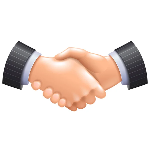 3d handshake icon isolated on white vector — Stock Vector
