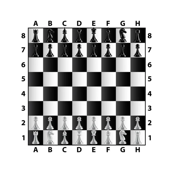 Chess board top view isolated on white vector — Stock Vector