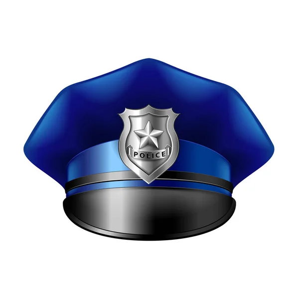 흰색 벡터에 고립 된 경찰 모자 — 스톡 벡터