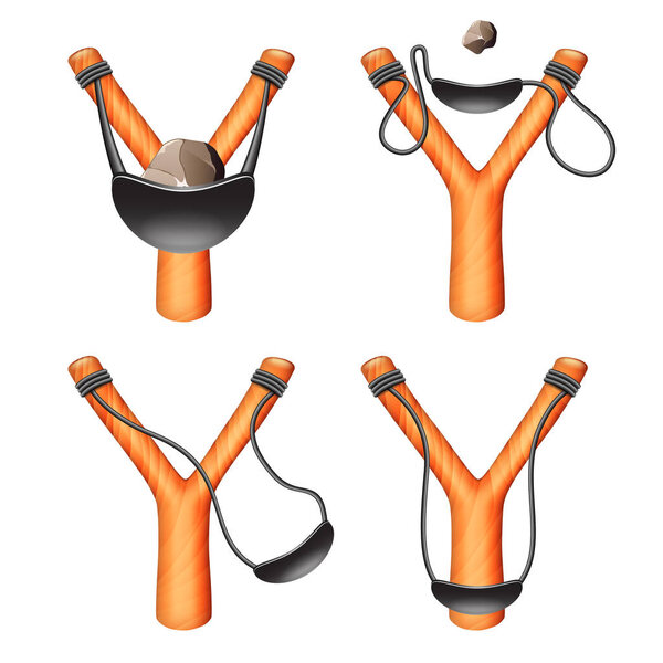 Рогатка изолирована на белом векторе
