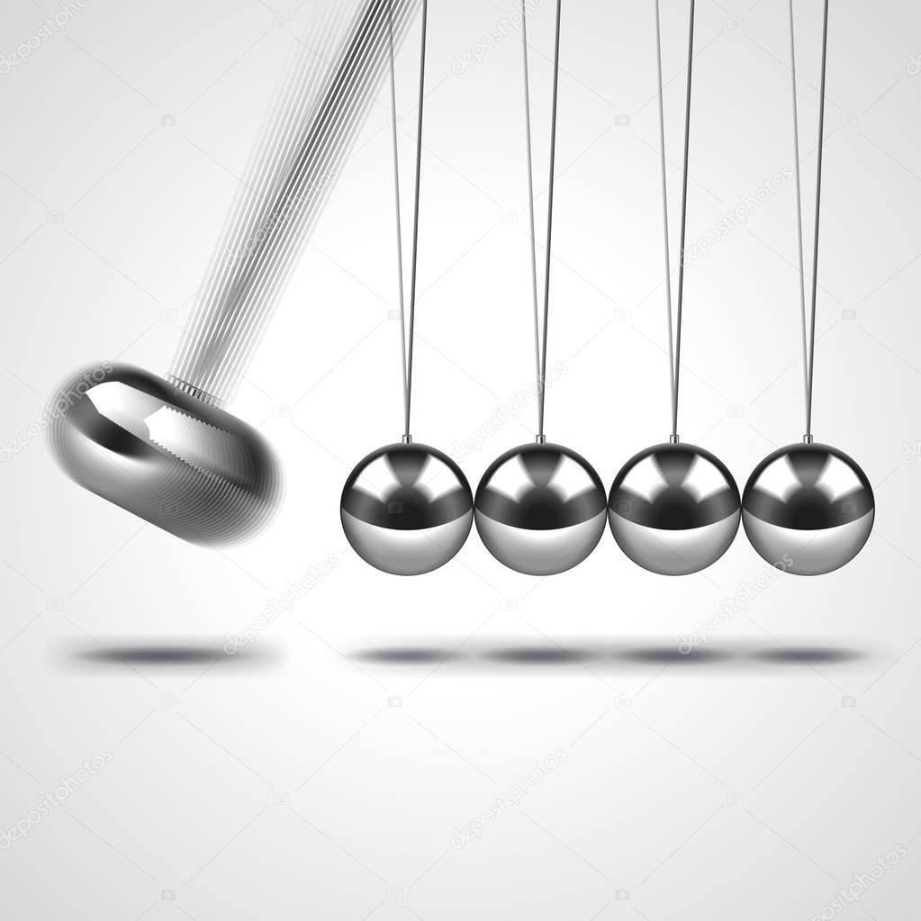 Newtons cradle isolated on white vector