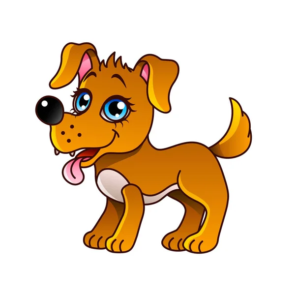 Cartoon hond geïsoleerde vectorillustratie — Stockvector