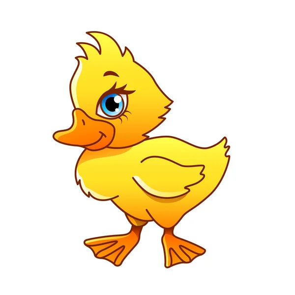 Cartoon duck isolated vector illustration — Stock Vector