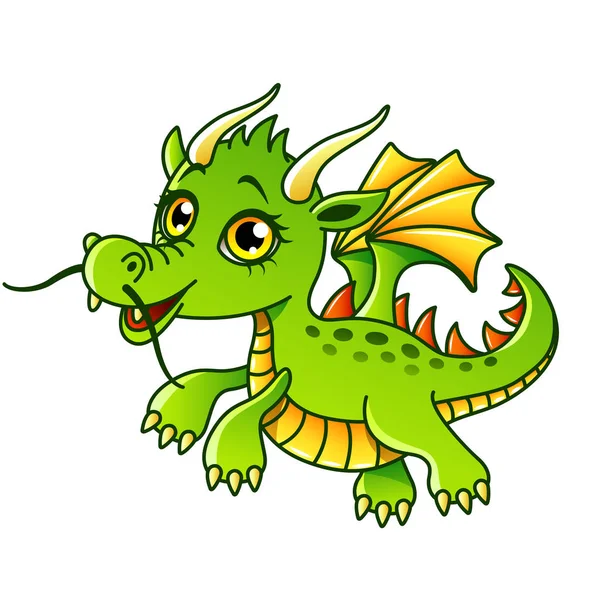 Cartoon dragon isolerade vektorillustration — Stock vektor