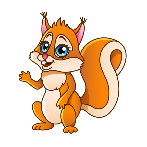 Cartoon eekhoorn geïsoleerd vectorillustratie — Stockvector