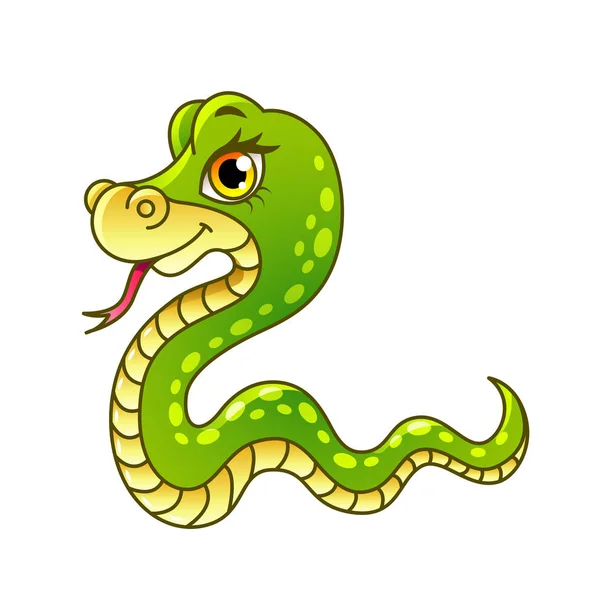 Dibujos animados serpiente aislado vector ilustración — Vector de stock