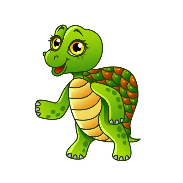Cartoon schildpad geïsoleerd vectorillustratie — Stockvector