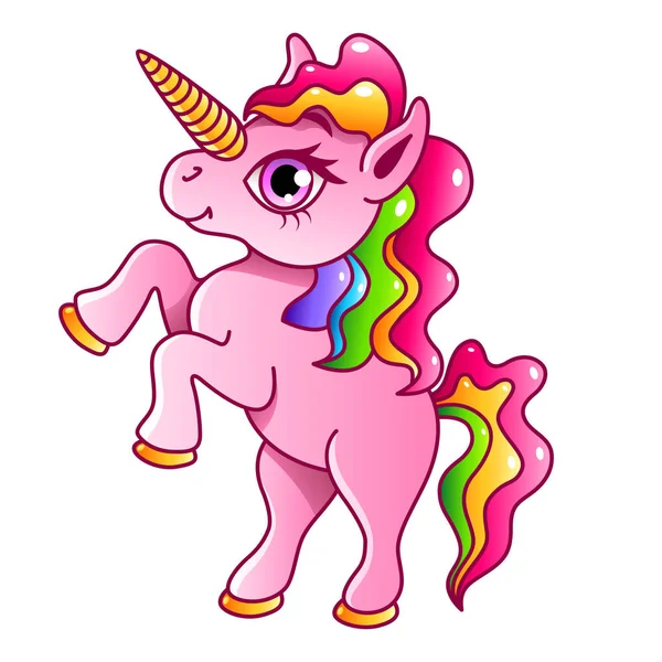 Dibujos animados unicornio ilustración vectorial aislado — Vector de stock