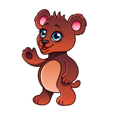 Çizgi film izole ayı vektör çizim