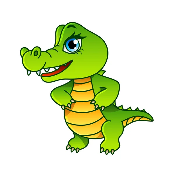 Cartoon krokodil geïsoleerd vectorillustratie — Stockvector