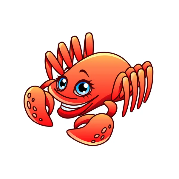 Cartoon crab isolated vector illustration — Stock Vector