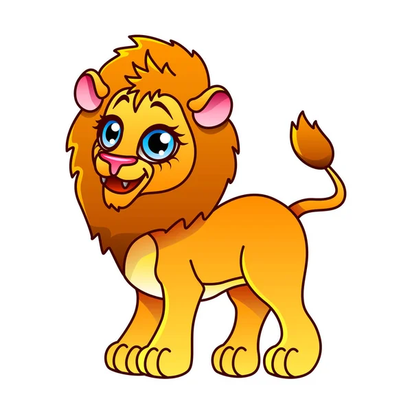 Cartoon lion isolated vector illustration — Stock Vector