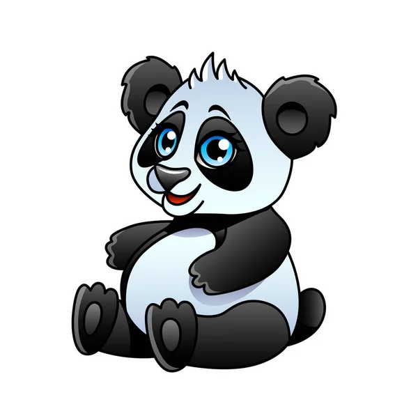 Dibujos animados panda aislado vector ilustración — Vector de stock