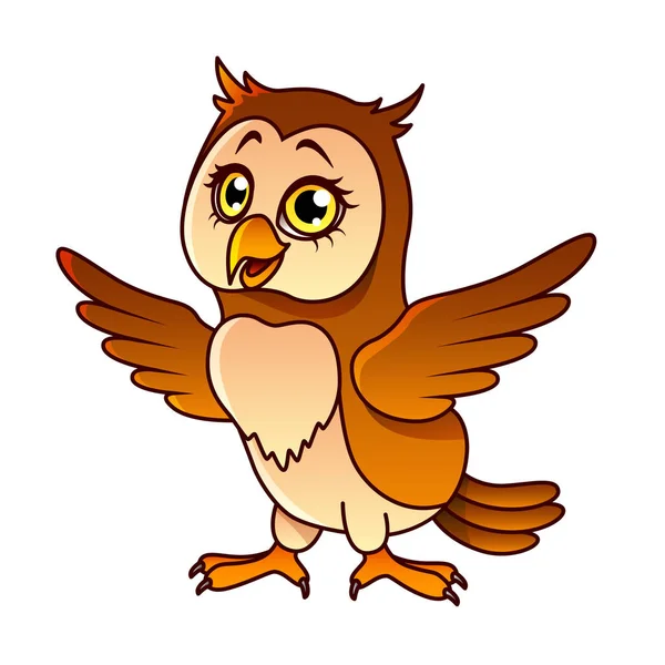Cartoon owl isolated vector illustration — Stock Vector