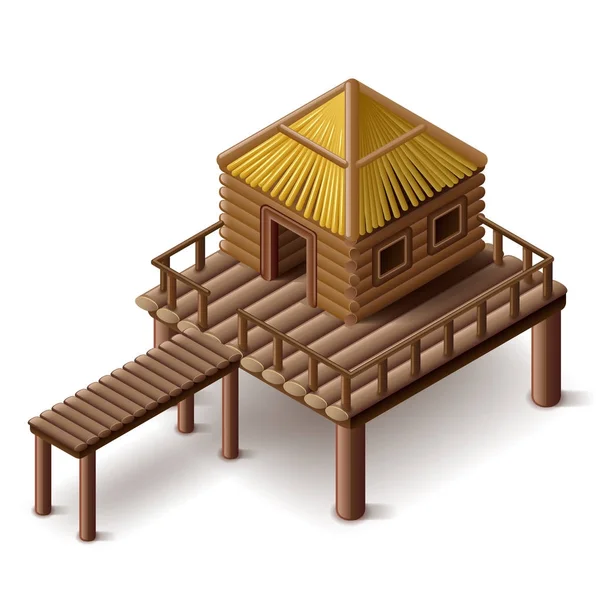 Stilt house isolated vector — Stock Illustration Stilt house isolated vector Stock Vector