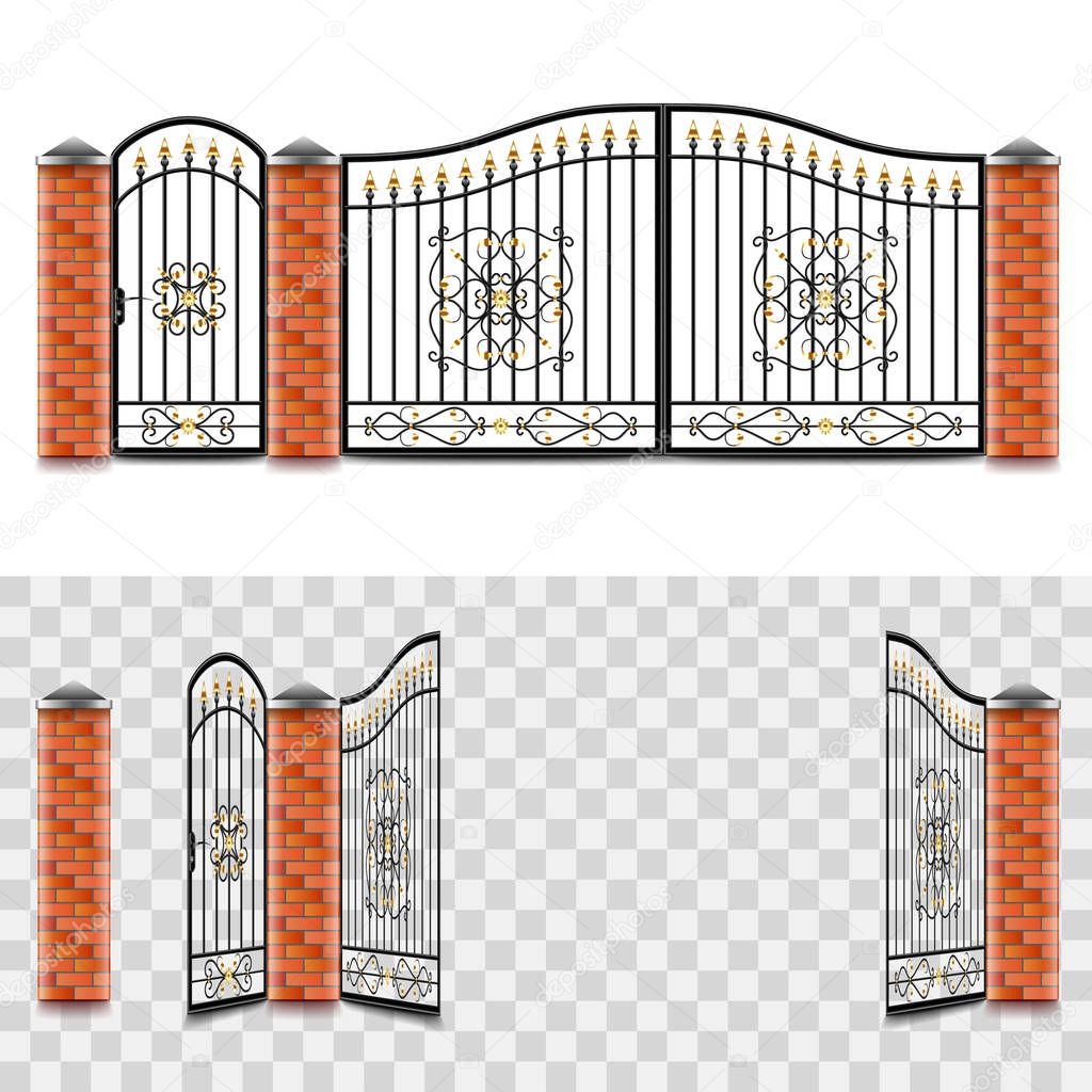 metal gates isolated vector
