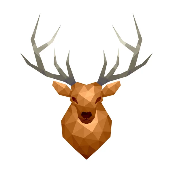 Low poly deer isolated on white vector — Stock Vector
