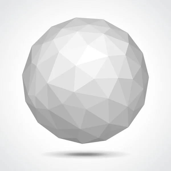 Poly sphère basse isolée sur vecteur blanc — Image vectorielle