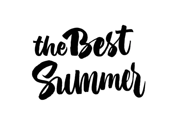 Las mejores letras de verano. Caligrafía dibujada a mano cepillo pluma texto — Archivo Imágenes Vectoriales