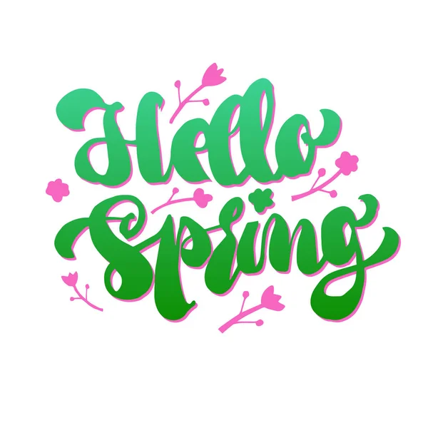 Olá bem-vindo primavera lettering —  Vetores de Stock