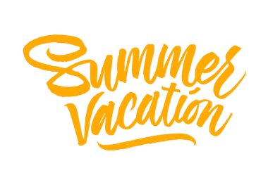 Yaz tatil yazı. Kaligrafi fırçası kalem metin el çekilmiş